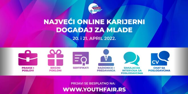 , Belgrade Youth Fair 2022 –  Najveći karijerni događaj za mlade u regionu održaće se 20. i 21. aprila, Gradski Magazin
